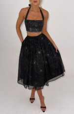 Alani Crop Top - Black Sparkle - Image 3