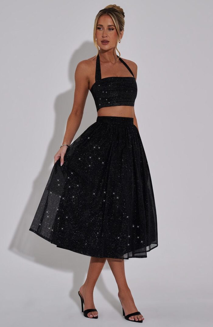 Alani Crop Top - Black Sparkle - Image 7