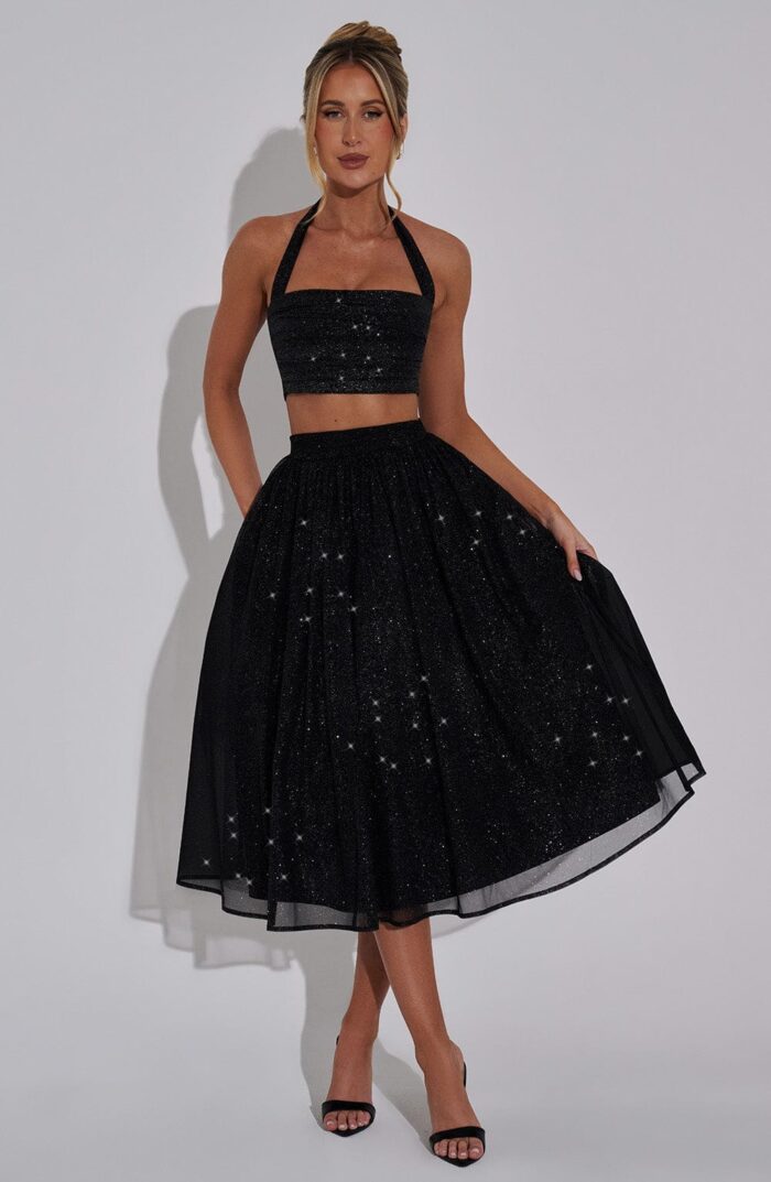 Alani Crop Top - Black Sparkle - Image 5