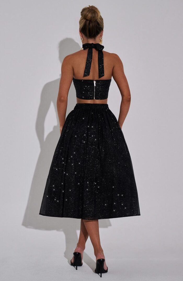 Alani Crop Top - Black Sparkle - Image 8