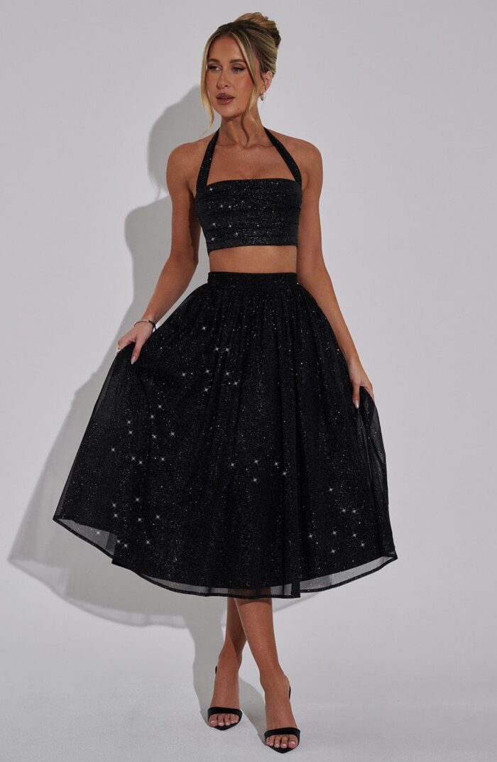 Alani Crop Top - Black Sparkle - Image 6