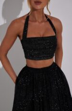 Alani Crop Top - Black Sparkle - Image 10