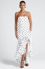 Angelina Maxi Dress - Black Polka Dot Print - Image 5