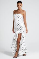 Angelina Maxi Dress - Black Polka Dot Print - Image 2