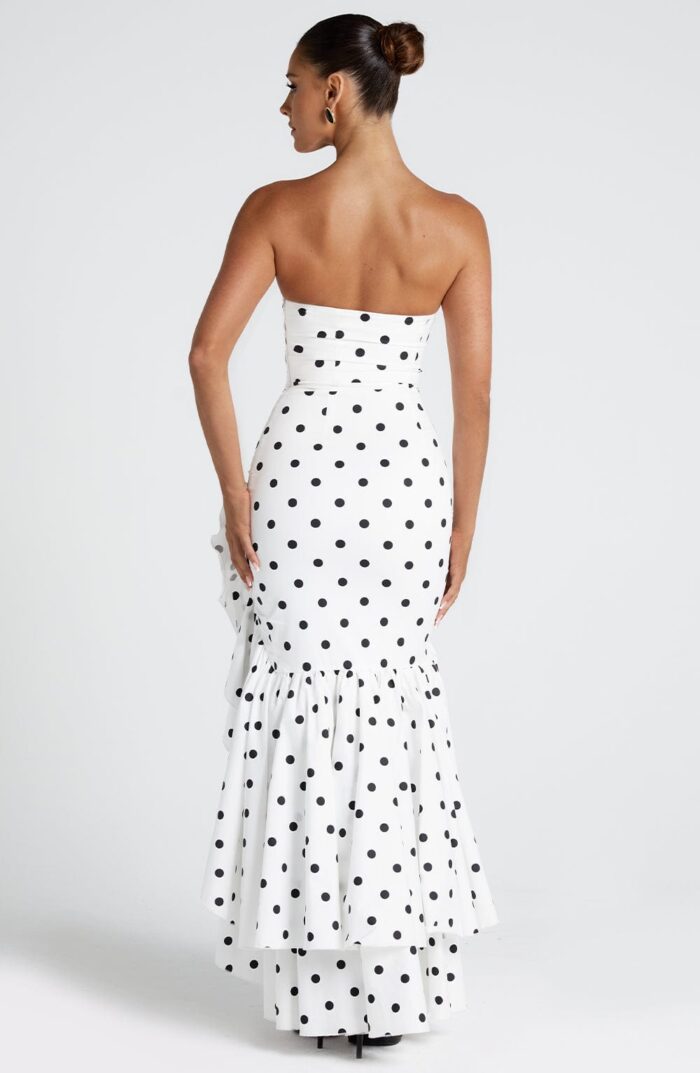 Angelina Maxi Dress - Black Polka Dot Print - Image 3